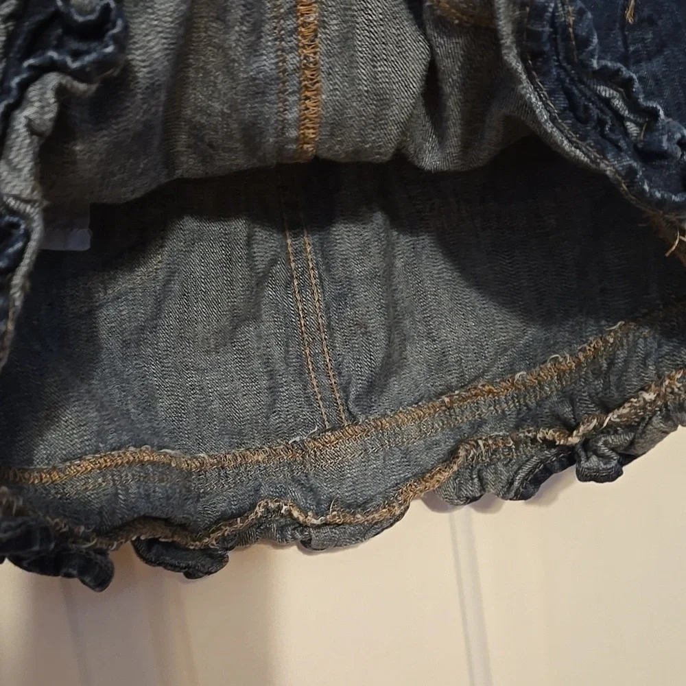 Gap Kids, Jean Skirt, Child's Sz 12, Ruffled Denim, 100% Cotton Skirt, Zipper